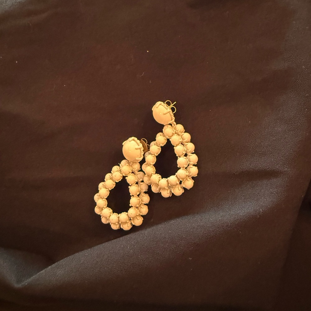 J. Crew Gold Beaded Teardrop Earrings